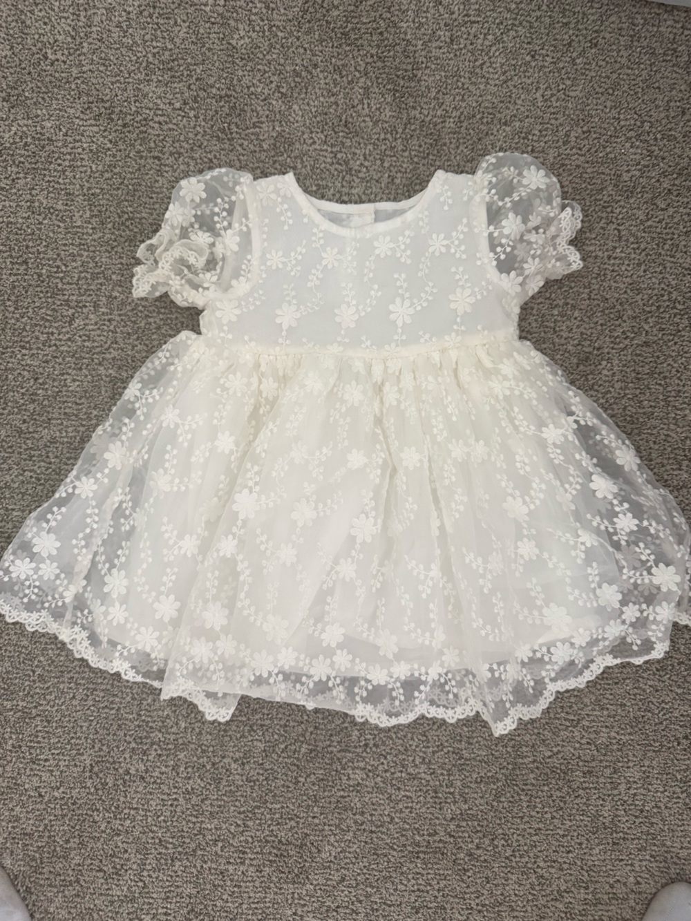 next Cream Lace Floral Tulle Party Dress